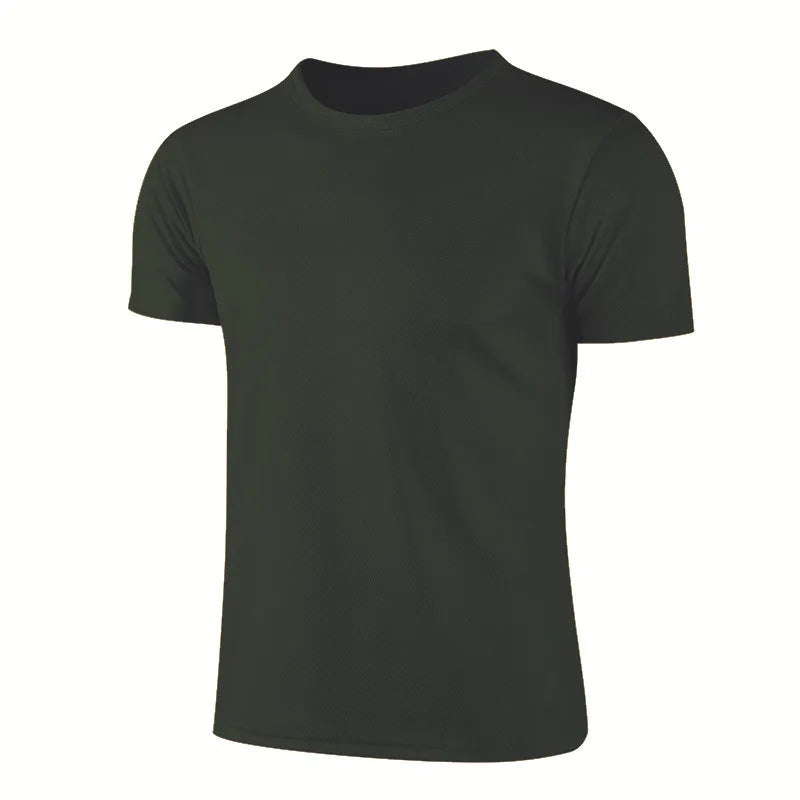 Quick-drying Round Neck Sport T-shirt Gym Jerseys Fitness Shirt Trainer Running T-shirt Men Breathable Sportswear Class Service