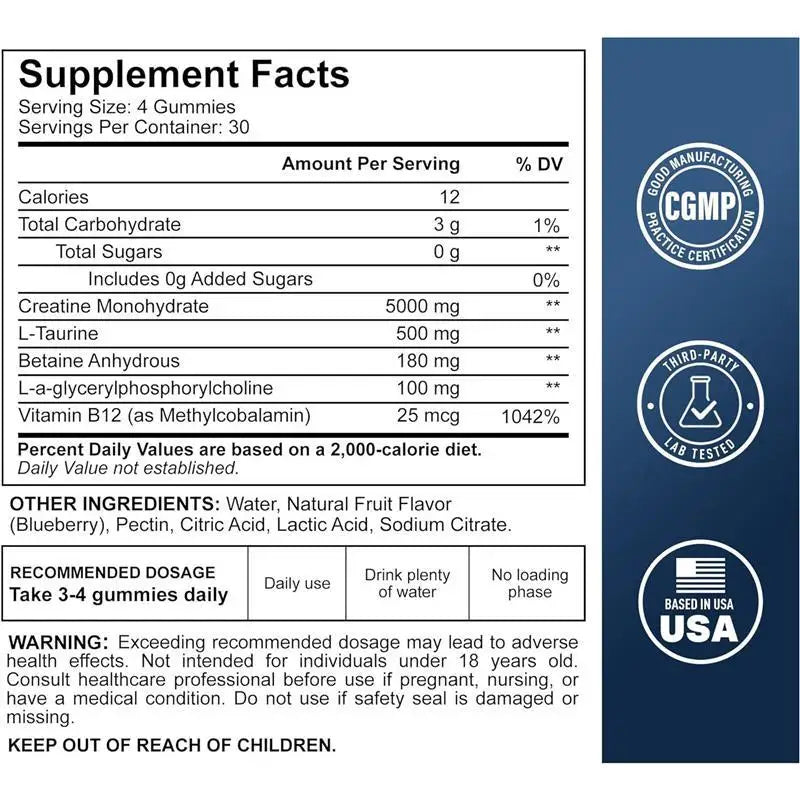 TK Bestselling Creatine Gummies Independent Station O EM Muscle Building Supplement Candy Flavor Sports Nutrition