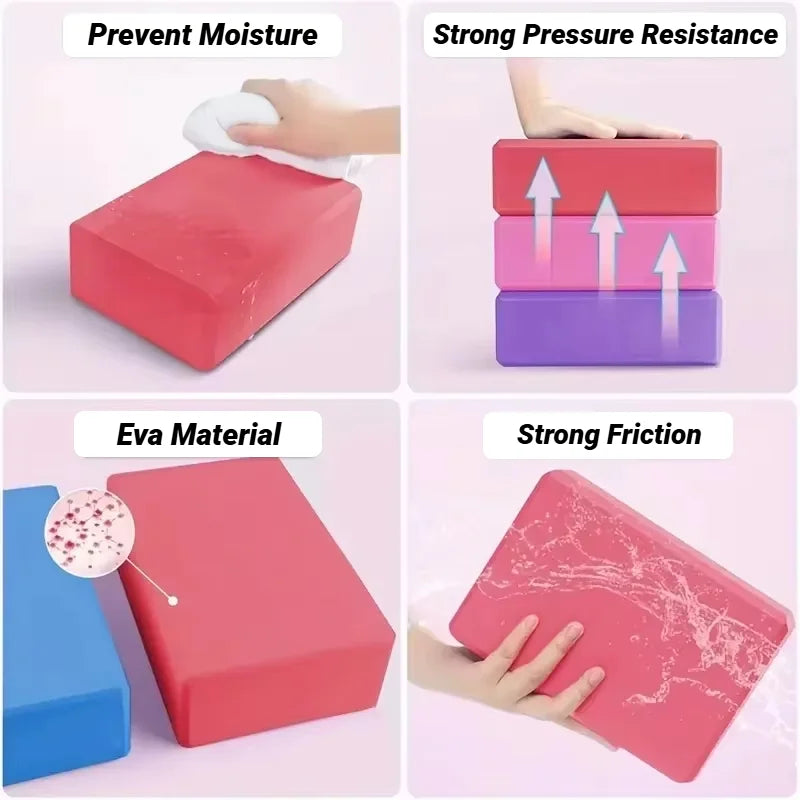 Yoga Blocks Gym Foam Brick Pilates Training Exercise Fitness Bolster Pillow Cushion Stretching Body Shaping Building Cubes